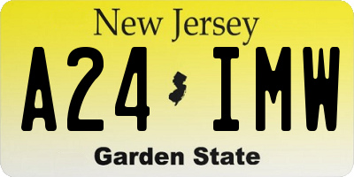 NJ license plate A24IMW