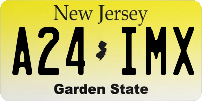 NJ license plate A24IMX