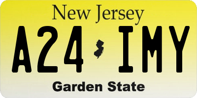 NJ license plate A24IMY