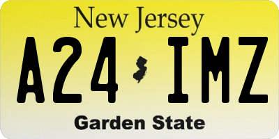 NJ license plate A24IMZ