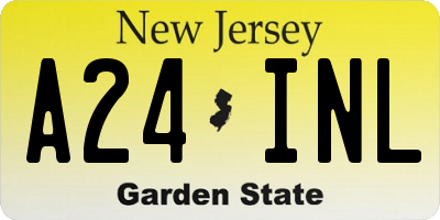 NJ license plate A24INL