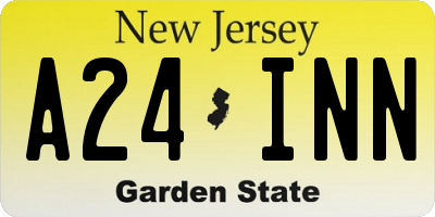 NJ license plate A24INN