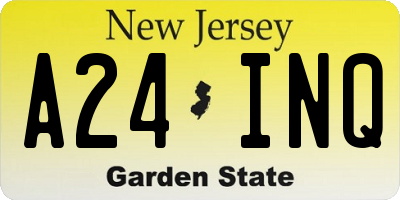 NJ license plate A24INQ