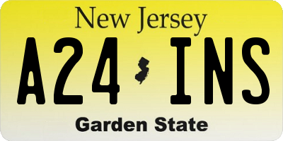 NJ license plate A24INS