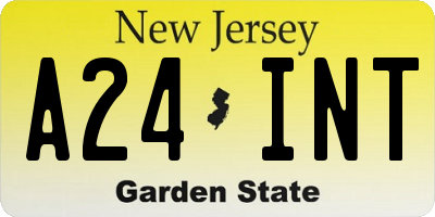 NJ license plate A24INT