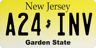 NJ license plate A24INV