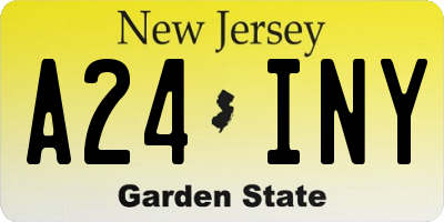 NJ license plate A24INY