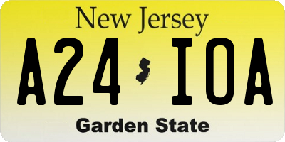 NJ license plate A24IOA