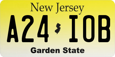 NJ license plate A24IOB