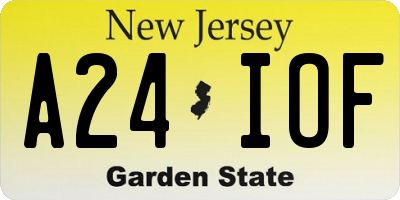 NJ license plate A24IOF