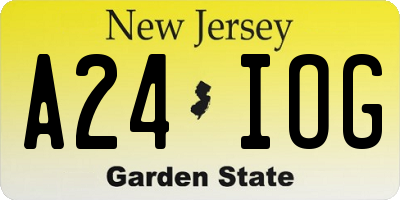NJ license plate A24IOG