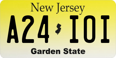 NJ license plate A24IOI
