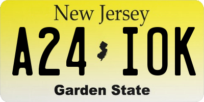 NJ license plate A24IOK