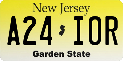 NJ license plate A24IOR