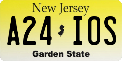 NJ license plate A24IOS