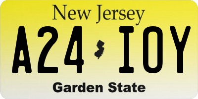 NJ license plate A24IOY