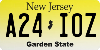NJ license plate A24IOZ