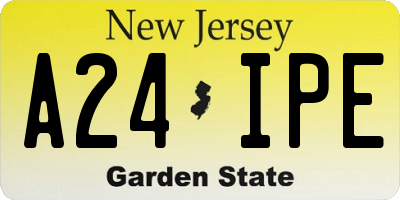 NJ license plate A24IPE