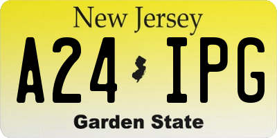 NJ license plate A24IPG