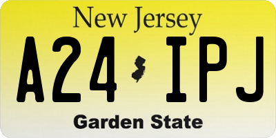 NJ license plate A24IPJ