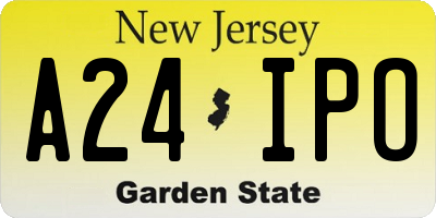 NJ license plate A24IPO