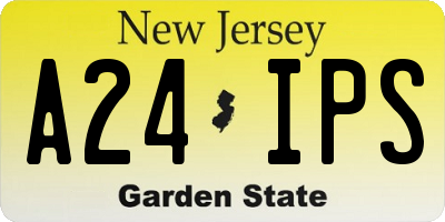 NJ license plate A24IPS