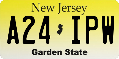 NJ license plate A24IPW