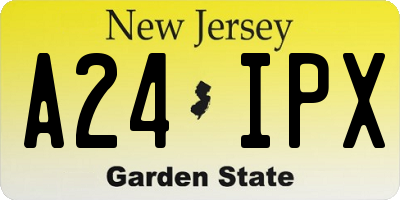 NJ license plate A24IPX