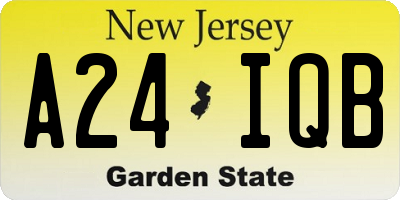 NJ license plate A24IQB