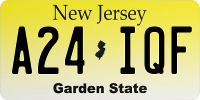 NJ license plate A24IQF