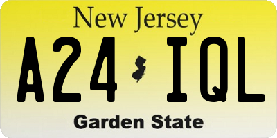NJ license plate A24IQL