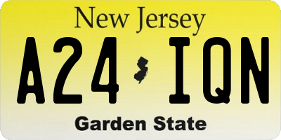 NJ license plate A24IQN