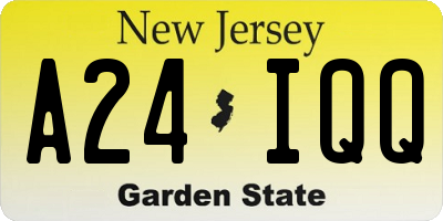 NJ license plate A24IQQ