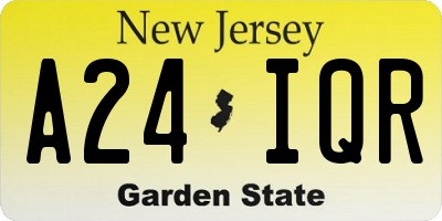 NJ license plate A24IQR