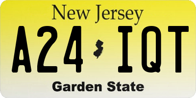NJ license plate A24IQT