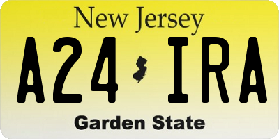 NJ license plate A24IRA