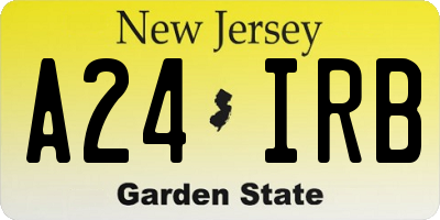 NJ license plate A24IRB