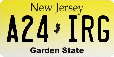 NJ license plate A24IRG