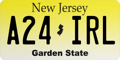 NJ license plate A24IRL