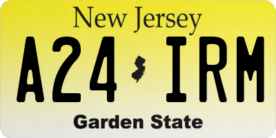 NJ license plate A24IRM