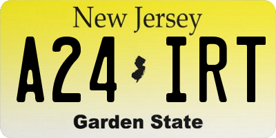 NJ license plate A24IRT
