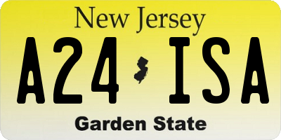 NJ license plate A24ISA