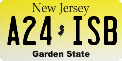 NJ license plate A24ISB