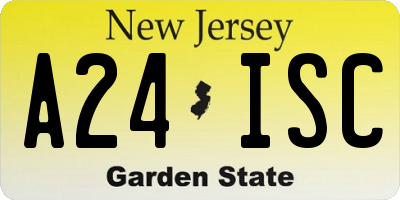 NJ license plate A24ISC