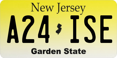 NJ license plate A24ISE