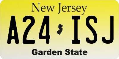 NJ license plate A24ISJ