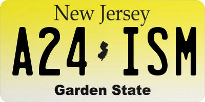 NJ license plate A24ISM