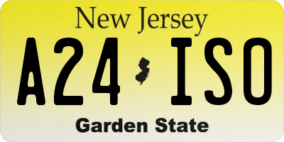 NJ license plate A24ISO