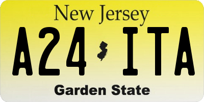 NJ license plate A24ITA