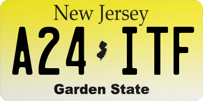 NJ license plate A24ITF